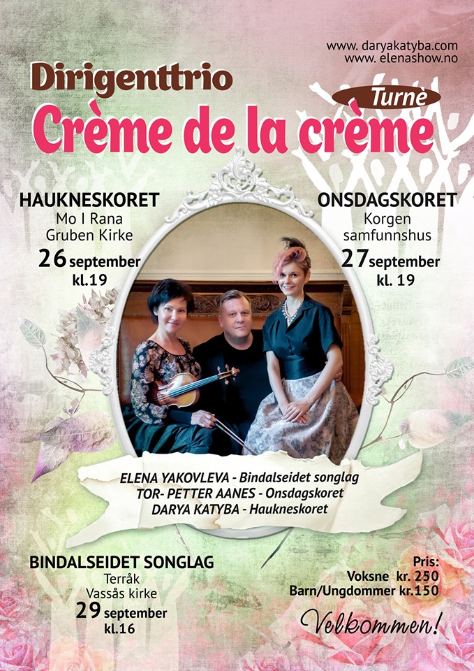 Høstkonsert med Haukneskoret og trio Crème de la Crème